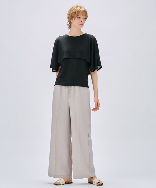 cloenc（クロエンス）の「◆【UVカット／接触冷感／セットアップ／手洗い可】ドライタッチイージーワイドパンツ（その他パンツ・レディース・グレー/スミクロ/ダークブラウン・03/02/01）」の8枚目の写真