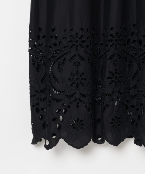 ドット柄 シアー袖 ロングワンピースドレス（ドレス）｜Lace