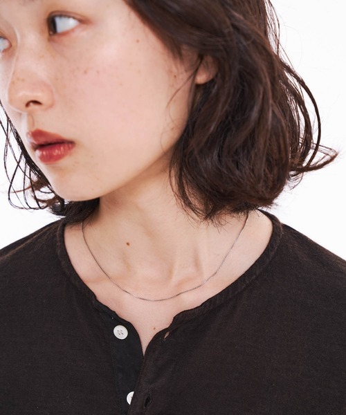 925シルバー チェーンネックレスとリングセット Magine ネックレス SILVER 925 スターリングシルバー 2面カット