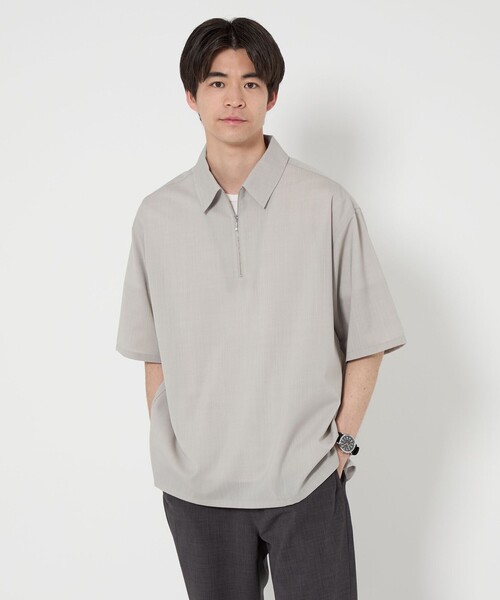 JUN & ROPÉ ハーフジップシャツ ライトグリーン　サイズは2Lです。 Amazon.co.jp: [ジュンアンドロペ] シャツ ライン使い長袖ハーフ