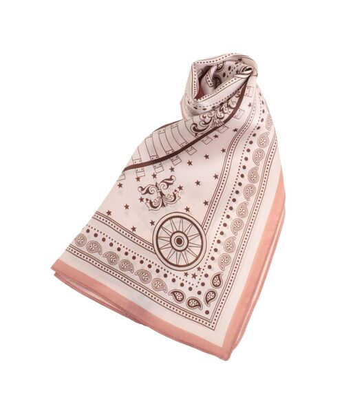 TONAL（トーナル）の「サークル柄シルクスカーフ（バンダナ/スカーフ・レディース・ピンク/オフホワイト・FREE）」の2枚目の写真