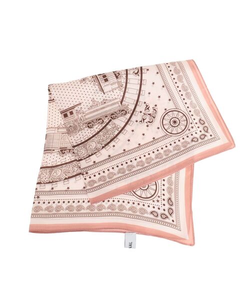 TONAL（トーナル）の「サークル柄シルクスカーフ（バンダナ/スカーフ・レディース・ピンク/オフホワイト・FREE）」の4枚目の写真