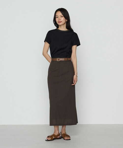 COMME CA(コムサ)の「コヒノールスムース ニット付きTシャツ(Tシャツ/カットソー・レディース・グレイッシュベージュ/ブルー/ブラック/ホワイト・9号/11号)」の8枚目の写真