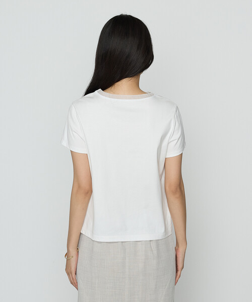 COMME CA(コムサ)の「コヒノールスムース ニット付きTシャツ(Tシャツ/カットソー・レディース・グレイッシュベージュ/ブルー/ブラック/ホワイト・9号/11号)」の16枚目の写真