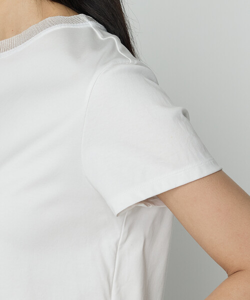 COMME CA(コムサ)の「コヒノールスムース ニット付きTシャツ(Tシャツ/カットソー・レディース・グレイッシュベージュ/ブルー/ブラック/ホワイト・9号/11号)」の18枚目の写真