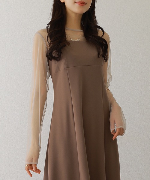 Lace Ladies(レースレディース)の「ソリッドカラー バックスリット キャミソール マキシ ワンピース(ワンピース・レディース・ピンク/グレー/ブラウン/ブラック・S/FREE)」の3枚目の写真