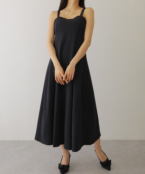 Lace Ladies(レースレディース)の「ソリッドカラー バックスリット キャミソール マキシ ワンピース(ワンピース・レディース・ピンク/グレー/ブラウン/ブラック・S/FREE)」の1枚目の写真