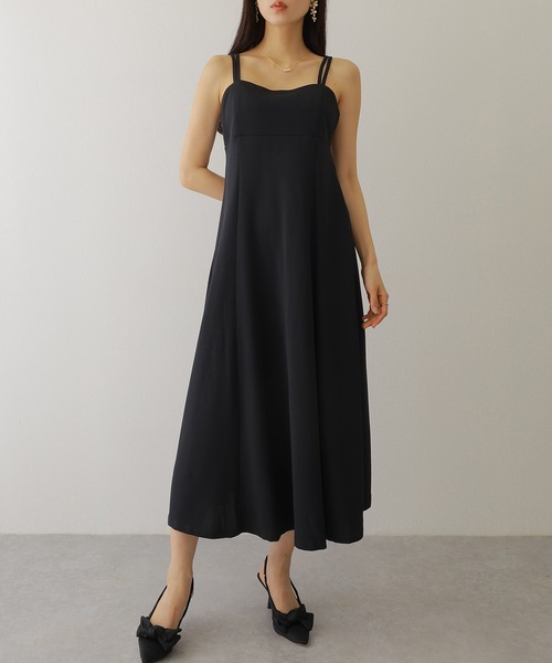 Lace Ladies(レースレディース)の「ソリッドカラー バックスリット キャミソール マキシ ワンピース(ワンピース・レディース・ピンク/グレー/ブラウン/ブラック・S/FREE)」の5枚目の写真