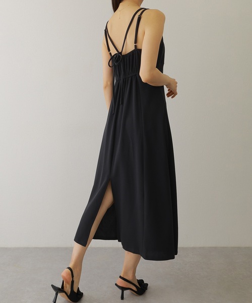 Lace Ladies(レースレディース)の「ソリッドカラー バックスリット キャミソール マキシ ワンピース(ワンピース・レディース・ピンク/グレー/ブラウン/ブラック・S/FREE)」の8枚目の写真