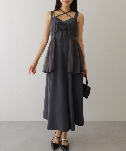 Lace Ladies(レースレディース)の「ソリッドカラー バックスリット キャミソール マキシ ワンピース(ワンピース・レディース・ピンク/グレー/ブラウン/ブラック・S/FREE)」の12枚目の写真