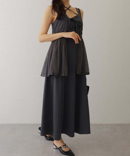 Lace Ladies(レースレディース)の「ソリッドカラー バックスリット キャミソール マキシ ワンピース(ワンピース・レディース・ピンク/グレー/ブラウン/ブラック・S/FREE)」の13枚目の写真