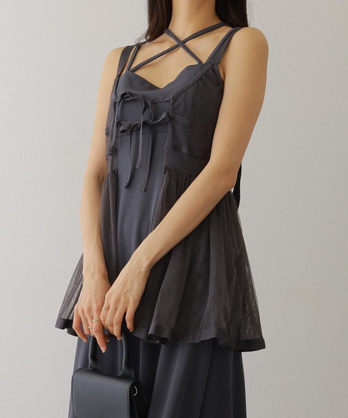 Lace Ladies(レースレディース)の「ソリッドカラー バックスリット キャミソール マキシ ワンピース(ワンピース・レディース・ピンク/グレー/ブラウン/ブラック・S/FREE)」の15枚目の写真