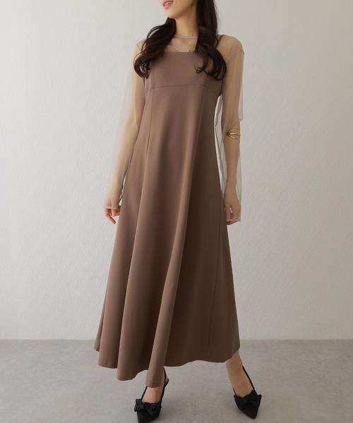 Lace Ladies(レースレディース)の「ソリッドカラー バックスリット キャミソール マキシ ワンピース(ワンピース・レディース・ピンク/グレー/ブラウン/ブラック・S/FREE)」の17枚目の写真