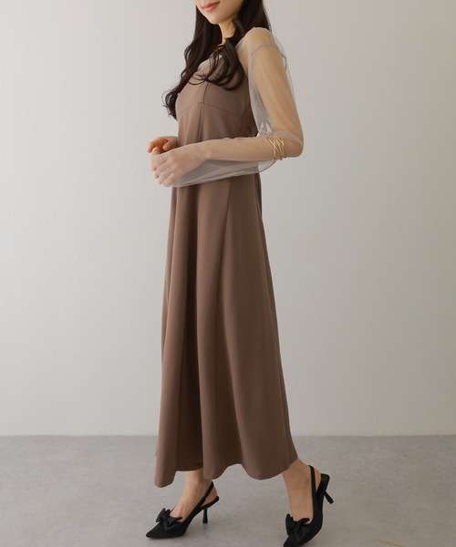 Lace Ladies(レースレディース)の「ソリッドカラー バックスリット キャミソール マキシ ワンピース(ワンピース・レディース・ピンク/グレー/ブラウン/ブラック・S/FREE)」の18枚目の写真