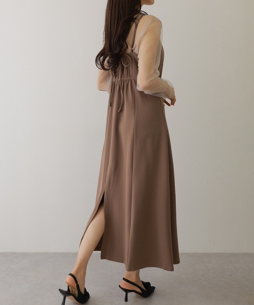 Lace Ladies(レースレディース)の「ソリッドカラー バックスリット キャミソール マキシ ワンピース(ワンピース・レディース・ピンク/グレー/ブラウン/ブラック・S/FREE)」の20枚目の写真