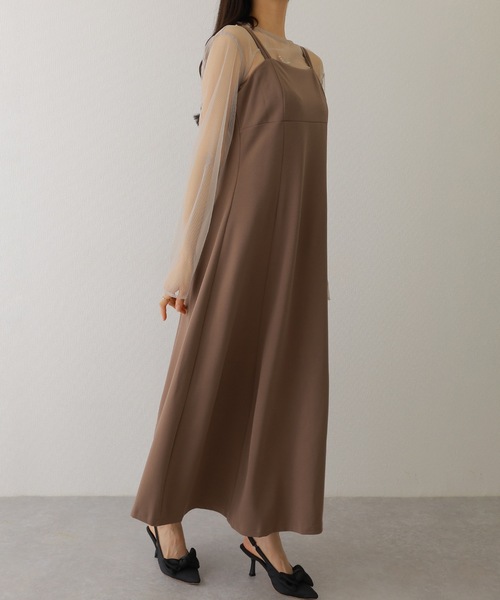 Lace Ladies(レースレディース)の「ソリッドカラー バックスリット キャミソール マキシ ワンピース(ワンピース・レディース・ピンク/グレー/ブラウン/ブラック・S/FREE)」の21枚目の写真