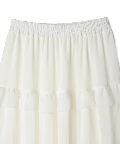 Amourire girl（アムリールガール）の「フリルリボン ティアードスカート/ロング丈（スカート・キッズ・オフホワイト/ブラック・130cm/140cm/150cm/160cm）」の8枚目の写真