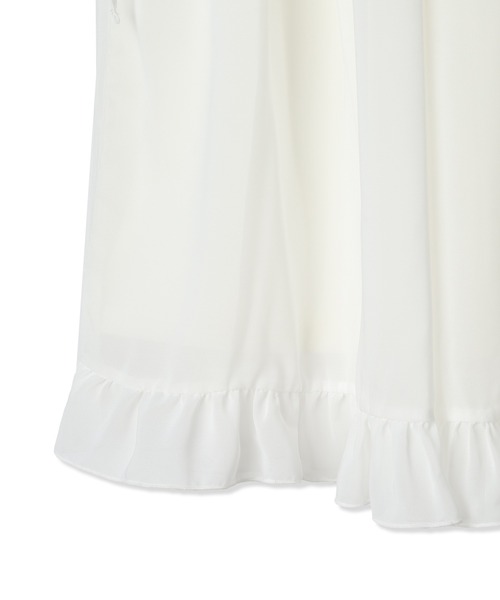 Amourire girl（アムリールガール）の「フリルリボン ティアードスカート/ロング丈（スカート・キッズ・オフホワイト/ブラック・130cm/140cm/150cm/160cm）」の7枚目の写真