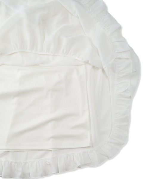 Amourire girl（アムリールガール）の「フリルリボン ティアードスカート/ロング丈（スカート・キッズ・オフホワイト/ブラック・130cm/140cm/150cm/160cm）」の3枚目の写真