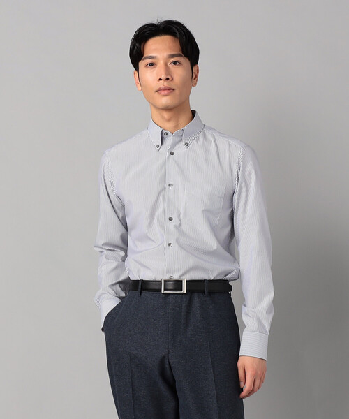 COMME CA MEN(コムサメン)の「COOL MAX ストライプ レギュラーカラーシャツ(シャツ/ブラウス・メンズ・ネイビー/ブルー・XL/L/M/S)」の2枚目の写真