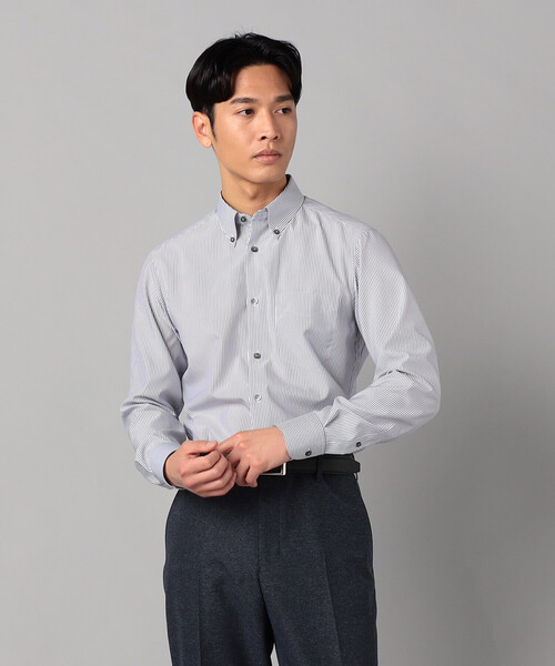 COMME CA MEN(コムサメン)の「COOL MAX ストライプ レギュラーカラーシャツ(シャツ/ブラウス・メンズ・ネイビー/ブルー・XL/L/M/S)」の5枚目の写真