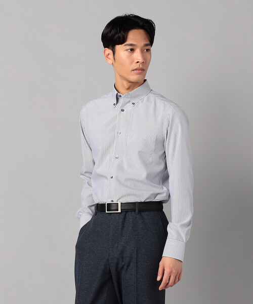 COMME CA MEN(コムサメン)の「COOL MAX ストライプ レギュラーカラーシャツ(シャツ/ブラウス・メンズ・ネイビー/ブルー・XL/L/M/S)」の6枚目の写真