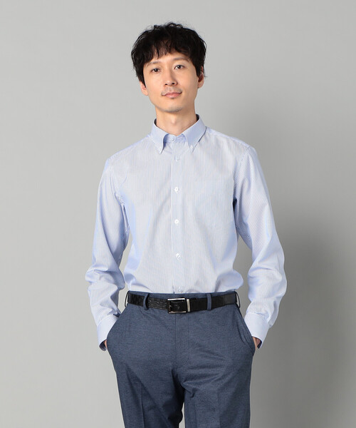COMME CA MEN(コムサメン)の「COOL MAX ストライプ レギュラーカラーシャツ(シャツ/ブラウス・メンズ・ネイビー/ブルー・XL/L/M/S)」の9枚目の写真