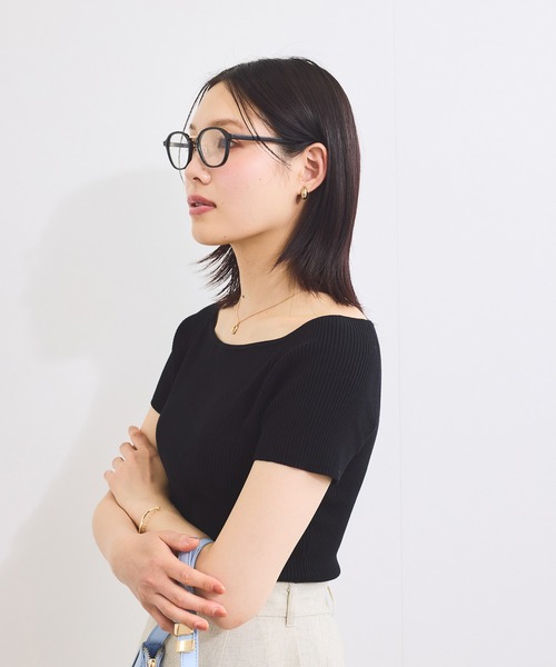 VIS（ビス）の「ワイドスクエアネックニット（ニット/セーター・レディース・ピンク/ベージュ系その他/ホワイト/ブラック・FREE）」の7枚目の写真