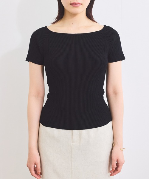 VIS（ビス）の「ワイドスクエアネックニット（ニット/セーター・レディース・ピンク/ベージュ系その他/ホワイト/ブラック・FREE）」の8枚目の写真