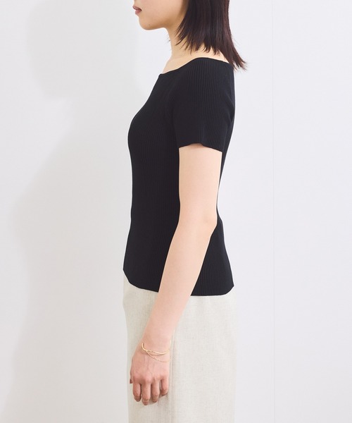 VIS（ビス）の「ワイドスクエアネックニット（ニット/セーター・レディース・ピンク/ベージュ系その他/ホワイト/ブラック・FREE）」の9枚目の写真