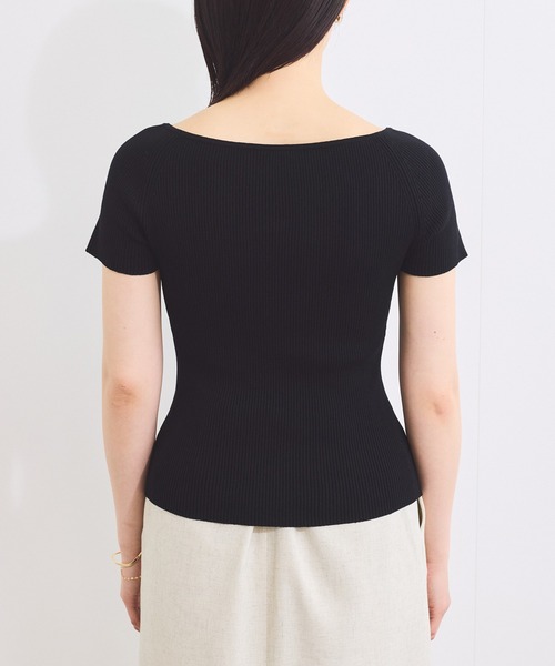 VIS（ビス）の「ワイドスクエアネックニット（ニット/セーター・レディース・ピンク/ベージュ系その他/ホワイト/ブラック・FREE）」の10枚目の写真