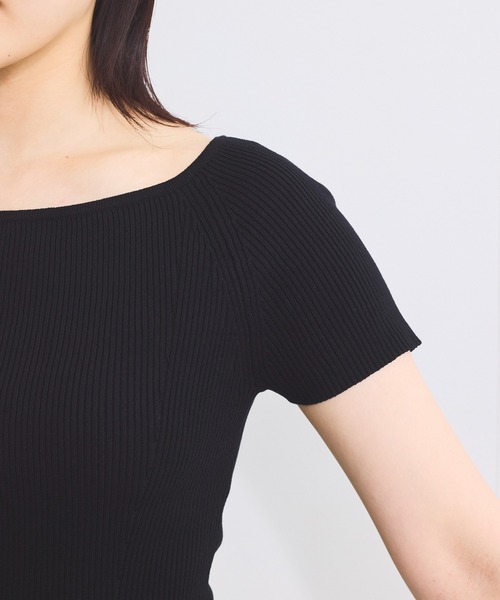 VIS（ビス）の「ワイドスクエアネックニット（ニット/セーター・レディース・ピンク/ベージュ系その他/ホワイト/ブラック・FREE）」の12枚目の写真