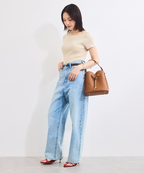 VIS（ビス）の「ワイドスクエアネックニット（ニット/セーター・レディース・ピンク/ベージュ系その他/ホワイト/ブラック・FREE）」の19枚目の写真