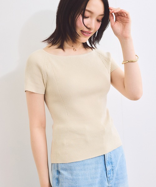 VIS（ビス）の「ワイドスクエアネックニット（ニット/セーター・レディース・ピンク/ベージュ系その他/ホワイト/ブラック・FREE）」の20枚目の写真