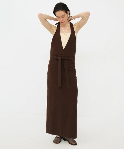 ワンピース CLANE 2025SS HALTER LONG ONEPIECE HALTER LAYERED ONEPIECE(0 BLACK): CLANE: WOMENS｜ STUDIOUS