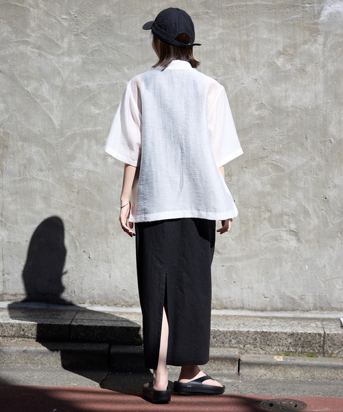 SLOBE IENA(スローブイエナ)の「《WEB限定/追加》リネンレーヨンノースリーブナローワンピース(ワンピース・レディース・サックスブルー/ブラック・38/36)」の22枚目の写真