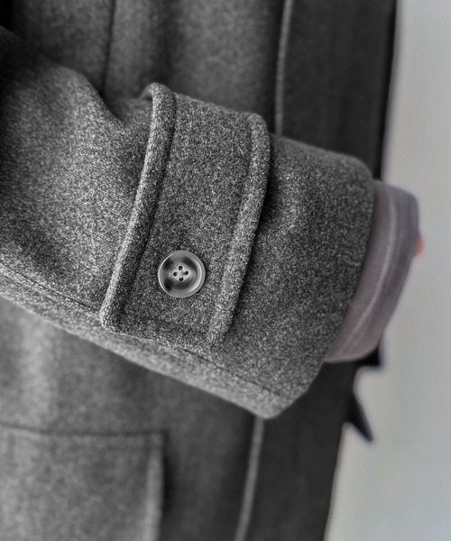 Classical Origin（クラシカルオリジン）の「【Classical Origin】「上品さ、極まる」。ロング丈比翼2way衿ステンカラーコート／Long-length concealed 2way bal collar coat（ステンカラーコート・メンズ・チャコールグレー/ブラック・X-LARGE/MEDIUM/LARGE）」の16枚目の写真
