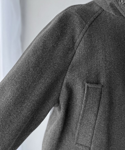 Classical Origin（クラシカルオリジン）の「【Classical Origin】「上品さ、極まる」。ロング丈比翼2way衿ステンカラーコート／Long-length concealed 2way bal collar coat（ステンカラーコート・メンズ・チャコールグレー/ブラック・X-LARGE/MEDIUM/LARGE）」の15枚目の写真