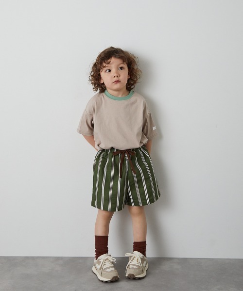riziere（リジェール）の「ストライプハーフパンツ（その他パンツ・キッズ・キャメル/グリーン系/ブルー系・90/100/110/120/130/140/150）」の14枚目の写真
