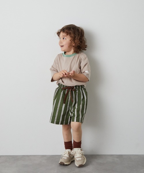 riziere（リジェール）の「ストライプハーフパンツ（その他パンツ・キッズ・キャメル/グリーン系/ブルー系・90/100/110/120/130/140/150）」の16枚目の写真