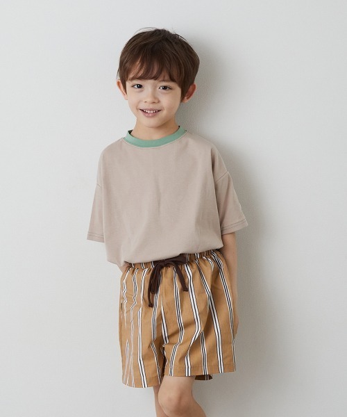riziere（リジェール）の「ストライプハーフパンツ（その他パンツ・キッズ・キャメル/グリーン系/ブルー系・90/100/110/120/130/140/150）」の21枚目の写真