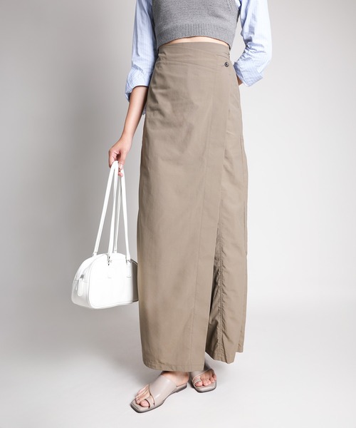 aimoha(アイモハ)の「アシンメトリーワイドパンツ(その他パンツ・レディース・ダークベージュ・マルチサイズ)」の1枚目の写真