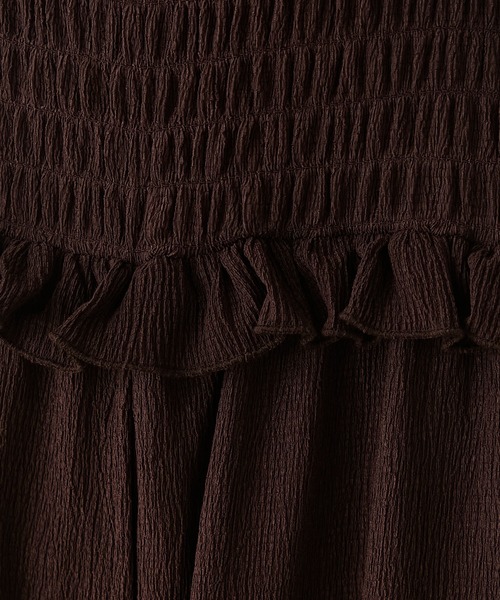 forksy.（フォルクシー）の「【forksy.】ミニフリル切替えシャーリング バックリボン オールインワン（つなぎ/オールインワン・レディース・ブラック/ブラウン・FREE）」の10枚目の写真