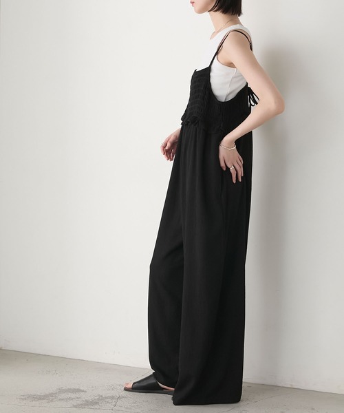 forksy.】ミニフリル切替えシャーリング バックリボン