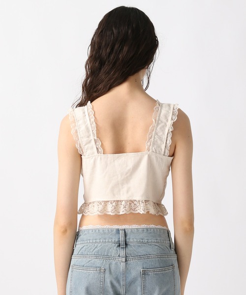 FOREVER 21（フォーエバー トゥエンティーワン）の「【2025SS】フリルコットンジレ（ベスト・レディース・ブラック/ナチュラル・FREE）」の8枚目の写真