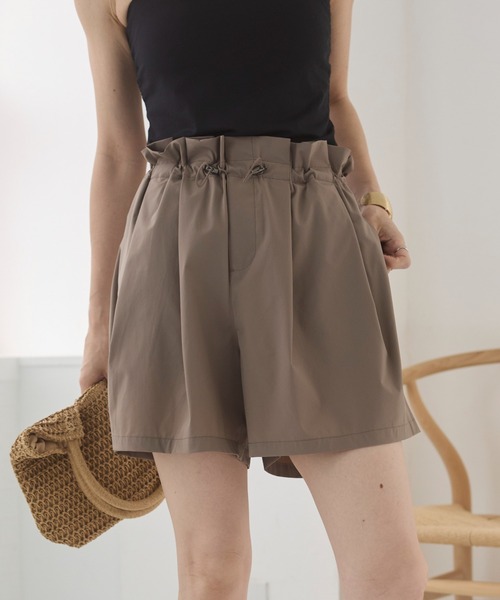 ウエストギャザーcanvasショートパンツ 新品SeaRoomlynn ライトCanvasギャザーショートパンツ Mサイズ