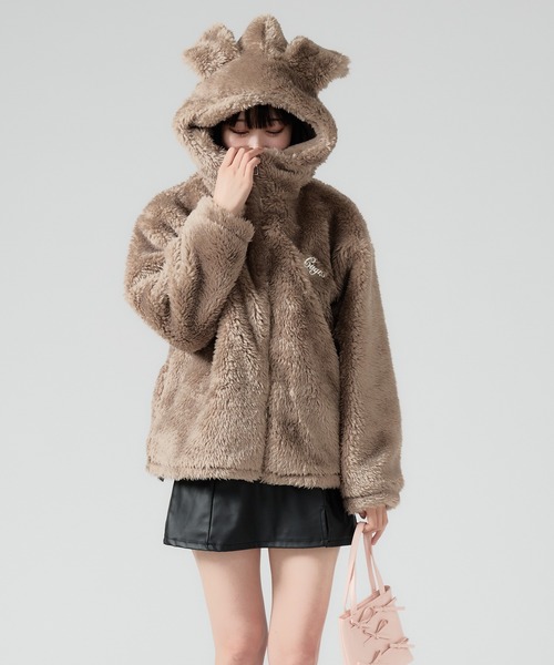 Boa Fleece Rabbit Hood Blouson/ボアフリースうさ耳ブルゾン