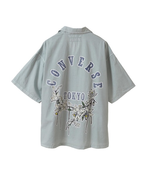 CONVERSE TOKYO（コンバーストウキョウ）の「PIGMENT DYE BACK FLOWER PRINT SHIRT（シャツ/ブラウス・レディース・サックスブルー/ブラック/ホワイト・MEDIUM/SMALL）」の9枚目の写真