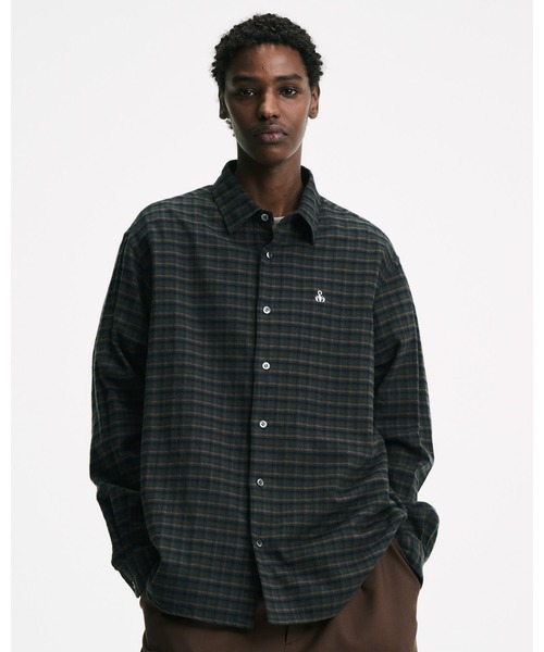 SOPHNET.（ソフネット）の「COTTON FLANNEL RELAX-FIT SHIRT（シャツ/ブラウス・メンズ・セージグリーン/オフホワイト/カーキ・2/3/4/1/5）」の3枚目の写真