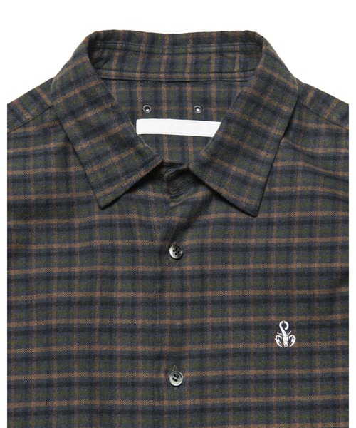SOPHNET.（ソフネット）の「COTTON FLANNEL RELAX-FIT SHIRT（シャツ/ブラウス・メンズ・セージグリーン/オフホワイト/カーキ・2/3/4/1/5）」の6枚目の写真